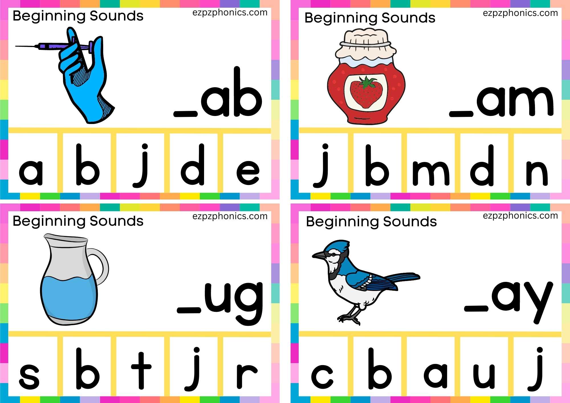 Letter J Finish The Word And Clip The Correct Letter Group 1